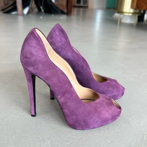 Emporio Armani Purple Platform Peep-toe Pumps!